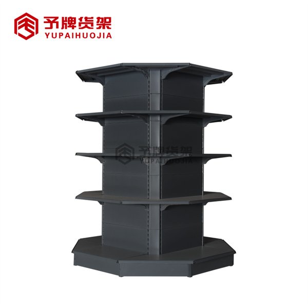 Column shelves for supermarket