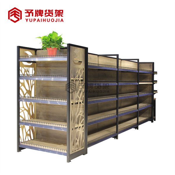 Metal rack with wood texture