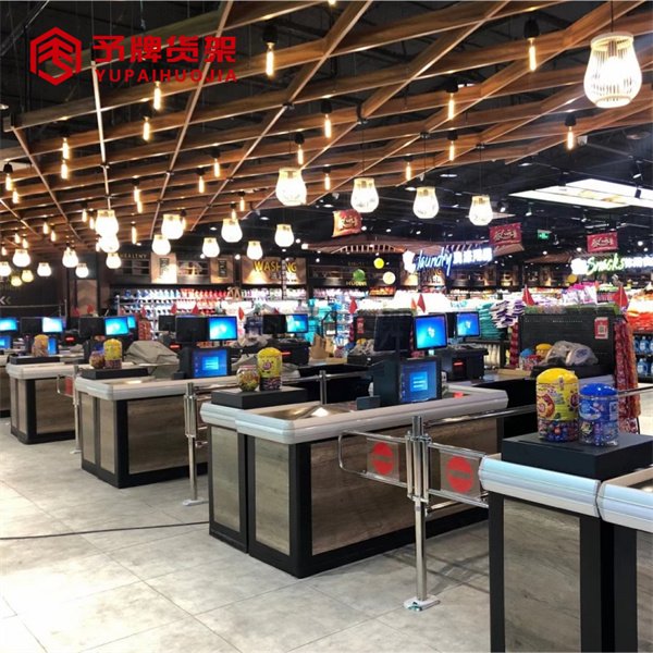 Supermarket Checkout Counter With LED Light view 3